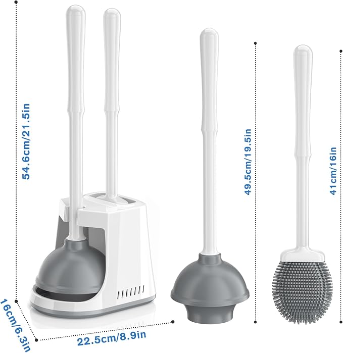 Unique Toilet Plunger and Brush, Silicone Brush and Heavy Duty Toilet Plunger - Image 7