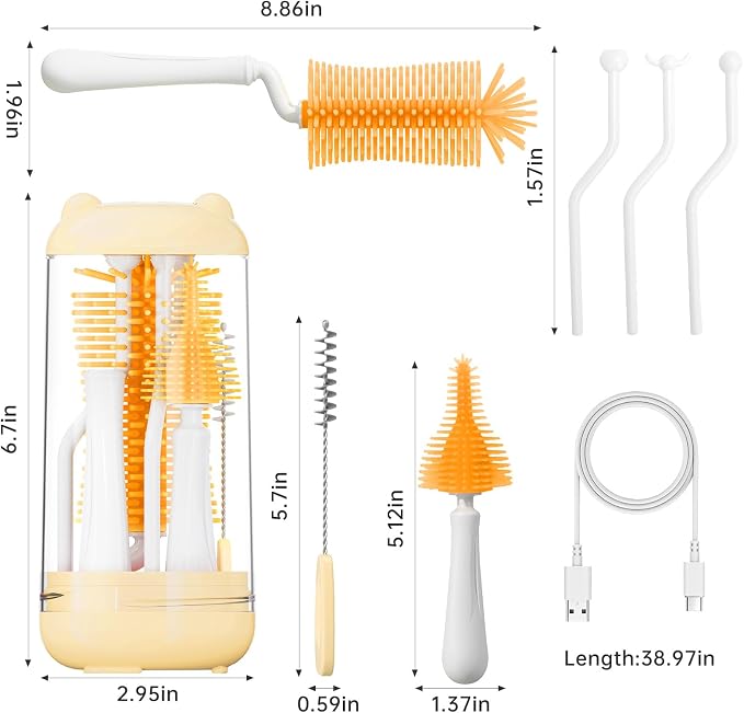 Bottle Brush Set, Travel Bottle Cleaner Kit - Image 5
