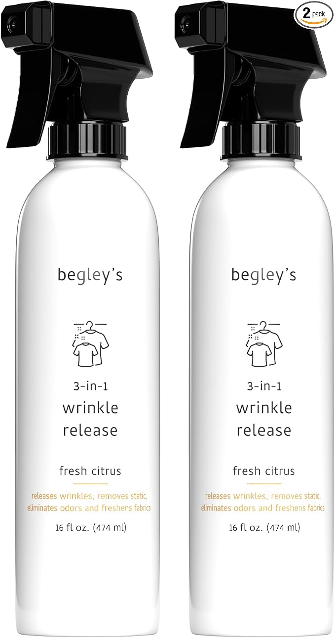Begley's 3-in-1 Wrinkle Remover, Quick Fix Wrinkle Release, Static Cling Remover by Begleys
