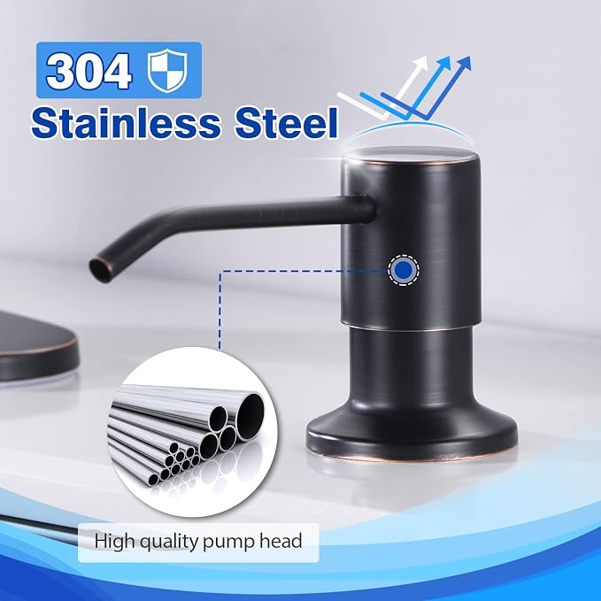 Kitchen Sink Soap Dispenser, WEWE Built in Soap Dispenser Kitchen Countertop - Image 5