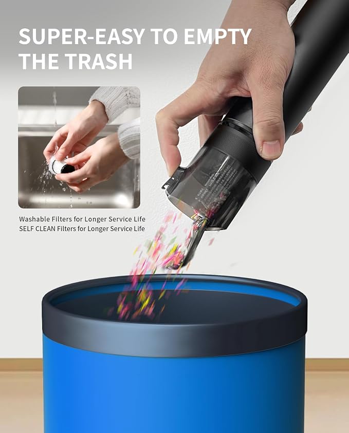 Car Vacuum, Handheld Vacuum Cleaner Blow & Suction 2 in 1, 20000PA High Power - Image 5
