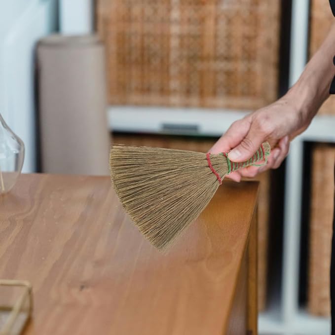 Natural Corn Bristle Hand Whisk Broom - Image 2