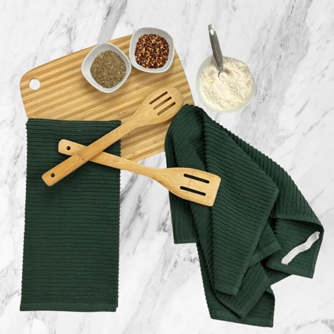 Serafina Home Dark Green Kitchen Hand Dish Towels: 100% Cotton Cloth Soft - Image 4