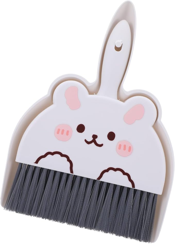 Upgrade Small White Broom and Dustpan Set, Hand Dustpan and Brush Set, Cute by Unknown