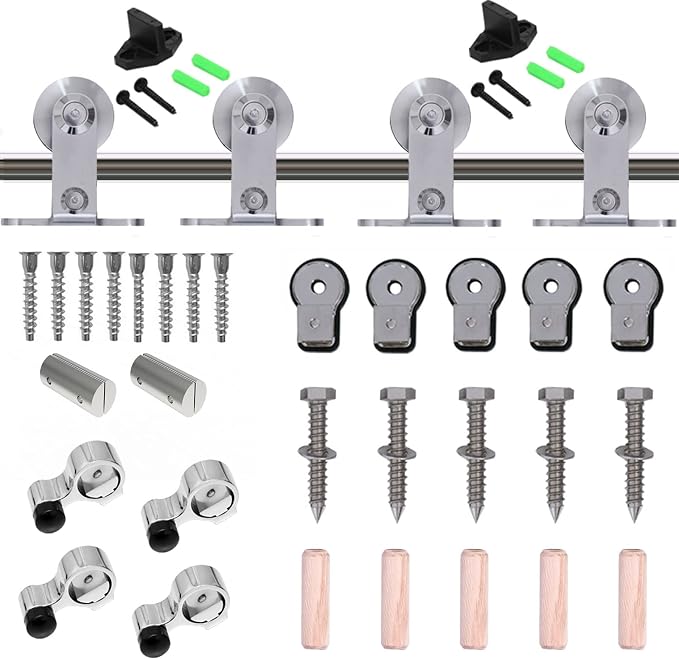 TSMST 13FT Sliding Barn Door Hardware Kit, Top Mount Stainless Steel Heavy Duty - Image 7