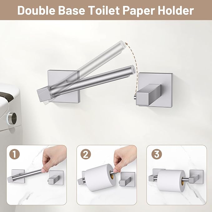 Towel Ring Set 4 Piece Bathroom Hardware Set Includes Towel Ring 2 Towel Hooks - Image 4