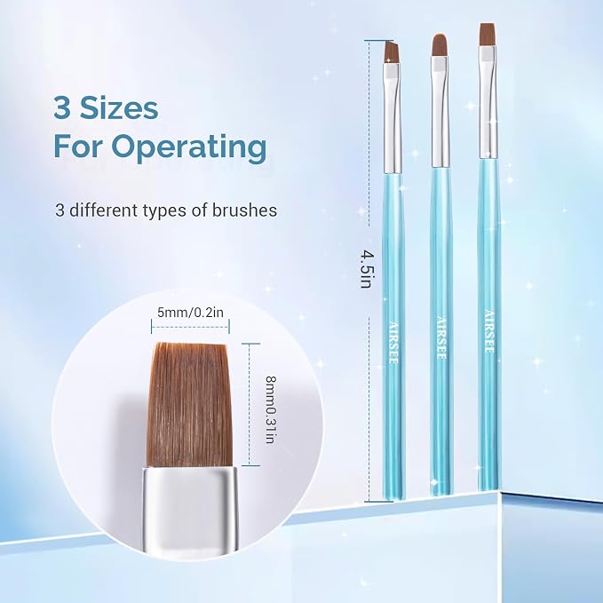 AIRSEE Nail Art Clean Up Brushes, Painting Brushes, Art Design DIY Tools - Image 7