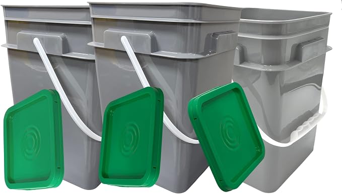 House Naturals 4 Gallon Square Food Grade Bucket Pail by House+Naturals