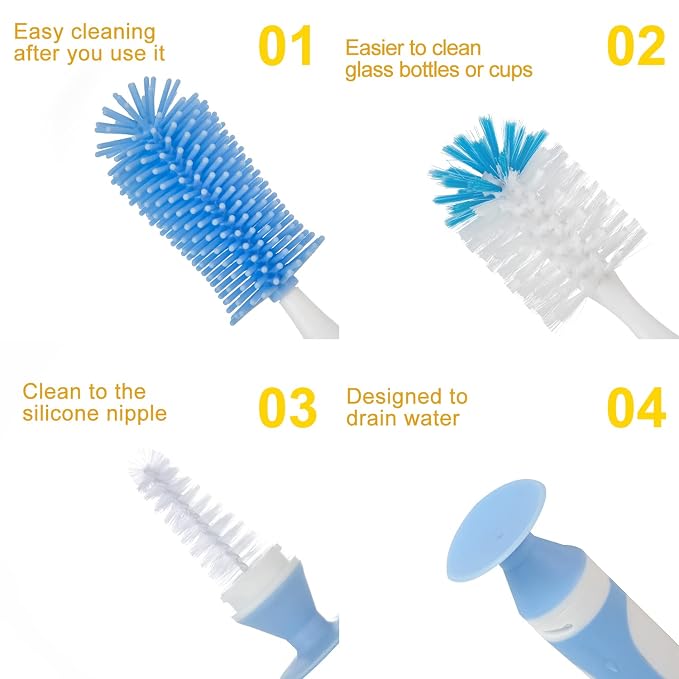 Chemimoso Multifunctional Cleaning Brush, Baby Bottle Brush, Bottle Brush - Image 4