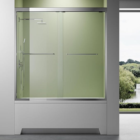 Sliding Bathtub Shower Glass Door 56-60" Width x 62" Height by Glazenclos
