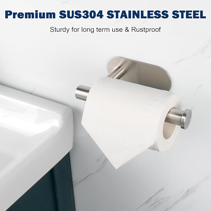 NearMoon Toilet Paper Holder Self Adhesive, Premium Thicken SUS304 Stainless - Image 2