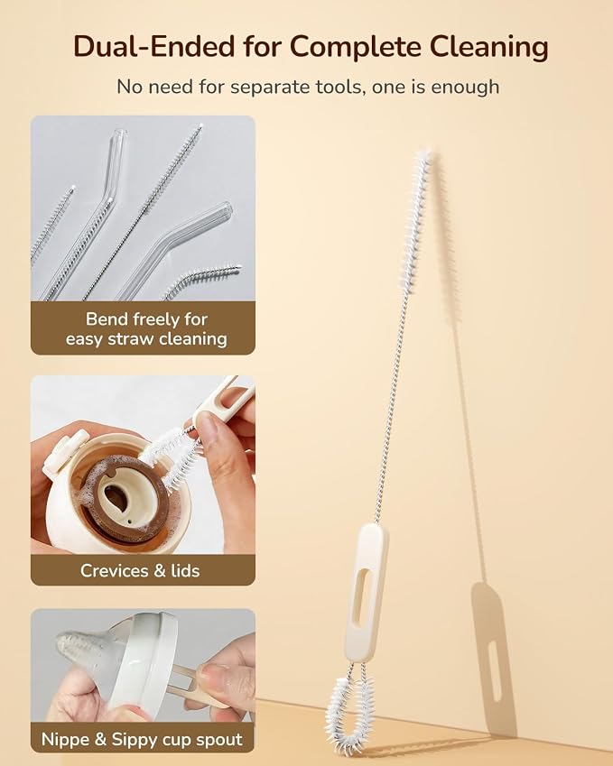 Extendable Bottle Brush with Straw Cleaner Brush, 10.8 to 14 Inches Adjustable - Image 5