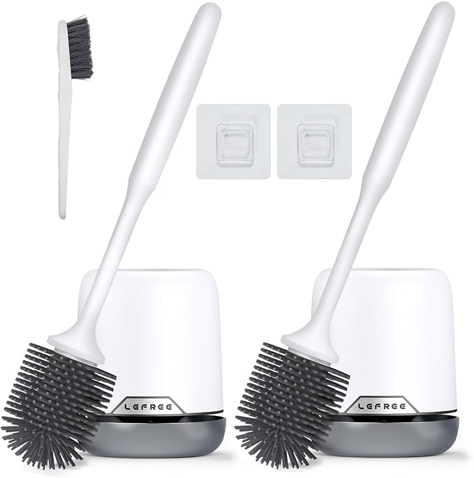 Lefree 2 Pack Silicone Toilet Brush Set by Lefree