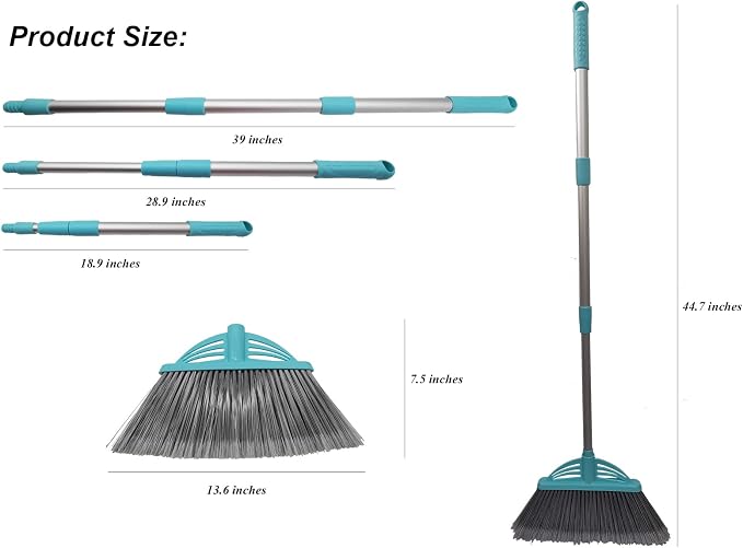 Three-Section Telescopic Aluminum Alloy Rod Long-Handled Broom - Image 2