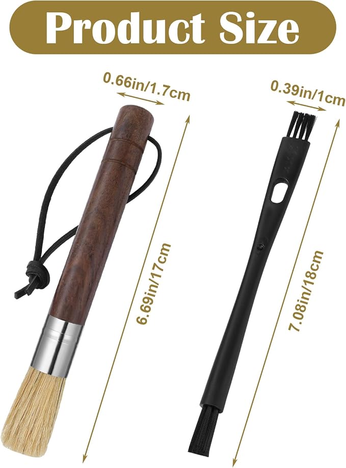 2 Pack Espresso Machine Brush Cleaner Tool Coffee Grinder Cleaning Brush - Image 2