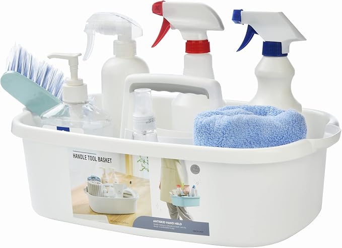 ALINK Large Plastic Shower Caddy Tote, Portable Storage Caddy Basket Organizer by ALINK