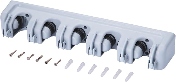 TOGU Mop and Broom Holder Wall Mounted 5 Position Storage Rack - Image 5