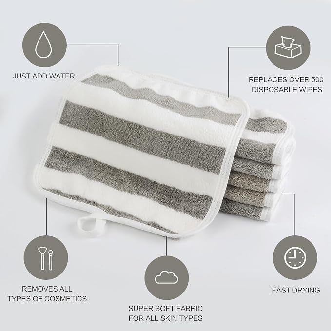 SINLAND Microfiber Facial Cloths Fast Drying Washcloth 8inch x 8inch Absorbent - Image 4