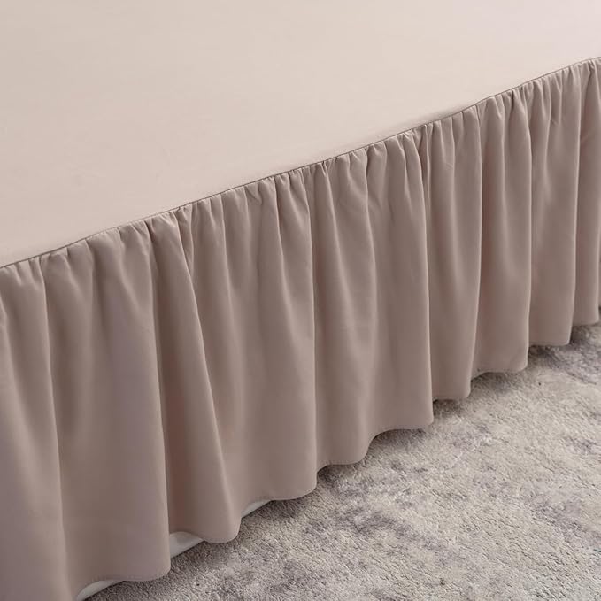 Khaki Bed Skirt Full Size Ruffled Bed Skirt with Split Corners, Full Bed Skirt 18 Inch Drop, Full Size Bed Skirt Khaki for Ruffled Bed Skirt with Split Corners, Bed Skirts Full Size