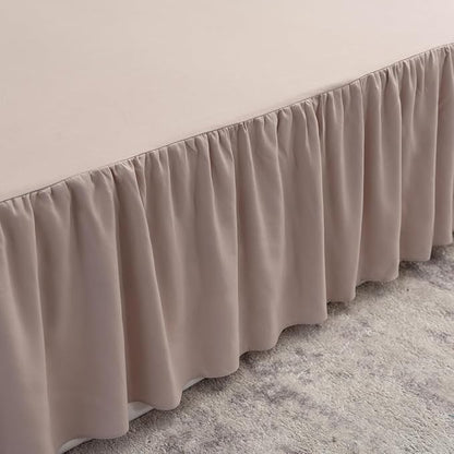 Khaki Bed Skirt Full Size Ruffled Bed Skirt with Split Corners, Full Bed Skirt 18 Inch Drop, Full Size Bed Skirt Khaki for Ruffled Bed Skirt with Split Corners, Bed Skirts Full Size