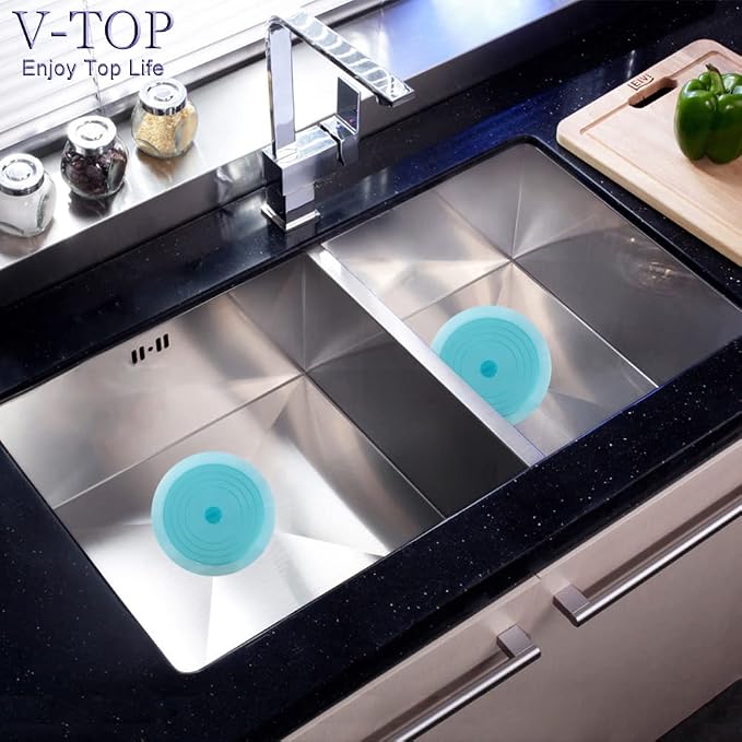 V-TOP Tub Stopper 2 Pack, 6 inches Large Silicone Drain Plug Hair Stopper Flat - Image 3
