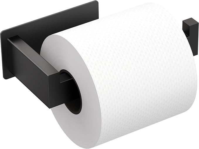 Auxmir Matte Black Toilet Paper Holder, Self Adhesive Toilet Roll Holder Wall by Auxmir