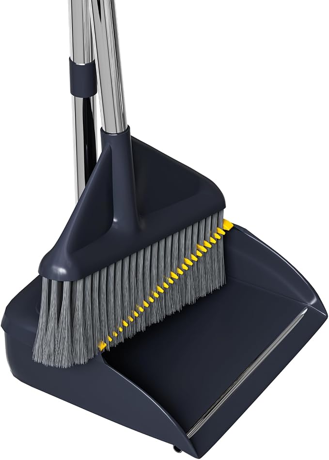 MOPUP Broom and Dustpan Set, 52 inch Long Adjustable Handle Broom by MOPUP