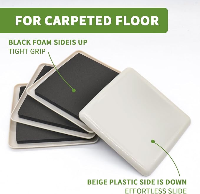 Furniture Sliders for Carpet 8 PCS - Image 2