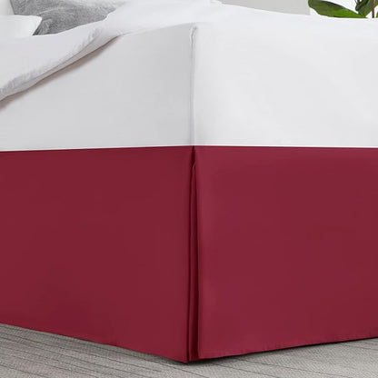 Nestl Red Heaven Twin Bed Skirt - Twin Size Bed Skirt 14 Inch Drop - Brushed Microfiber Bed Skirts - Hotel Quality Pleated Bed Skirt - Shrinkage & Fade Resistant