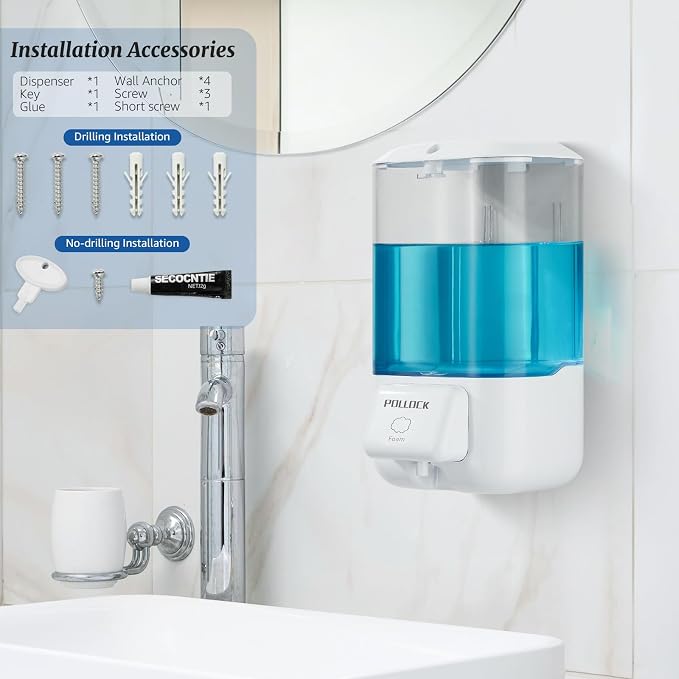 Foaming Hand Soap Dispenser Wall Mounted, Hand Sanitizer Dispenser, Lotion - Image 7