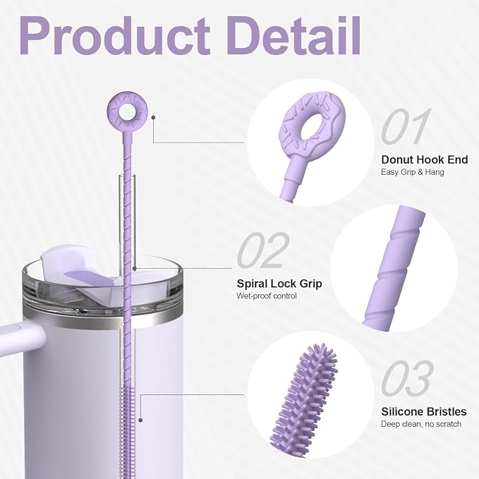 YOTIME Silicone Straw Cleaner Brush - Image 3