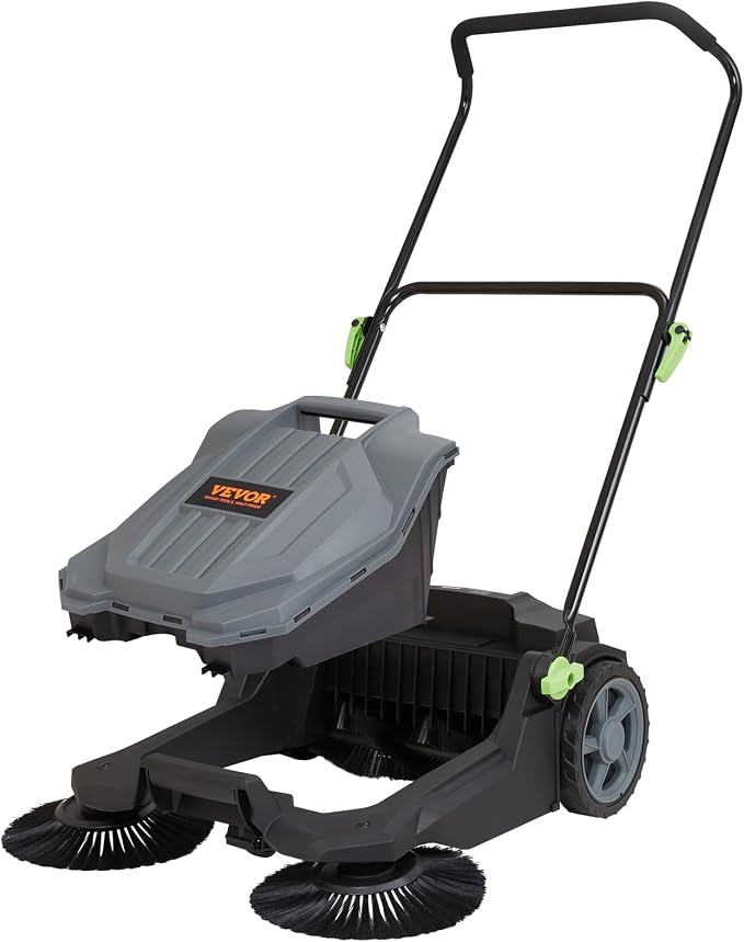 VEVOR Walk-Behind Hand Push Floor Sweeper, 25.6" Sweeping Width Floor Sweeper - Image 9