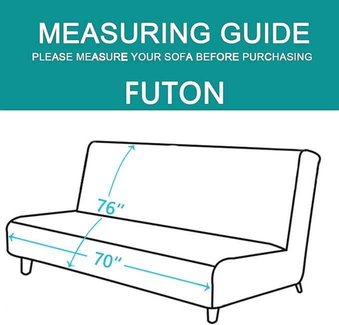 U-NICE HOME Futon Sofa Covers Reversible Sofa Slipcover Armless Cover Furniture Protector Couch Cover Water Resistant (Futon, Brown/Brown)