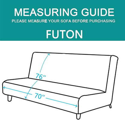 U-NICE HOME Futon Sofa Covers Reversible Sofa Slipcover Armless Cover Furniture Protector Couch Cover Water Resistant (Futon, Brown/Brown)