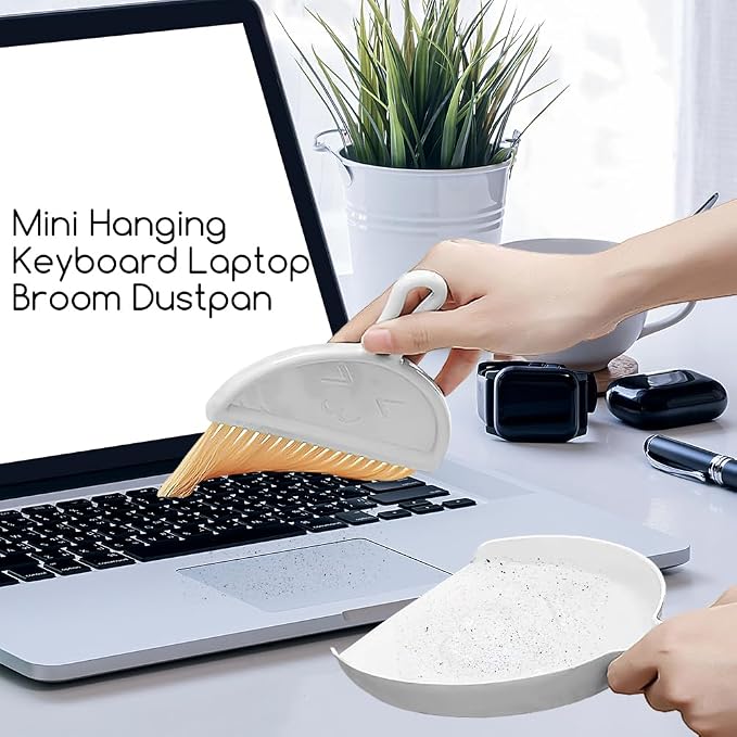 Mini Dust Pan with Broom Set, Small Broom and Dustpan Set Mini Hanging - Image 3
