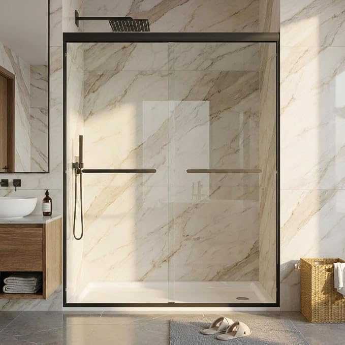 Sliding Shower Door 50-60" Adjustable Width x 72" Height, Bypass Space-Saving - Image 8