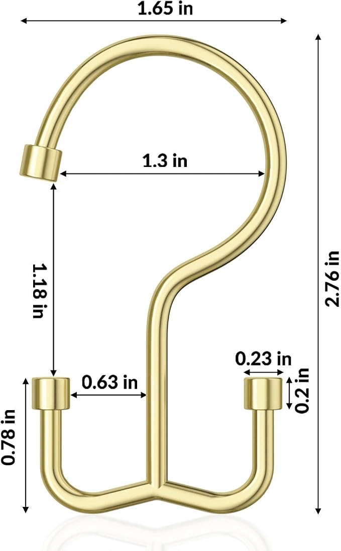 Goowin Shower Curtain Hooks, Shower Curtain Rings, Durable Gold Shower Curtain - Image 3