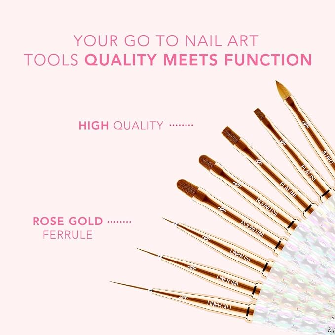 Kiara Sky Nail Art Brush Collection | Set of 8 Brushes - Image 4