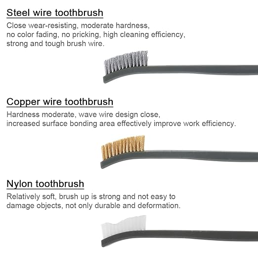 OriGlam Mini Wire Brush Set, Paint and Dirt Remover, Cleaning Welding Slag and - Image 3