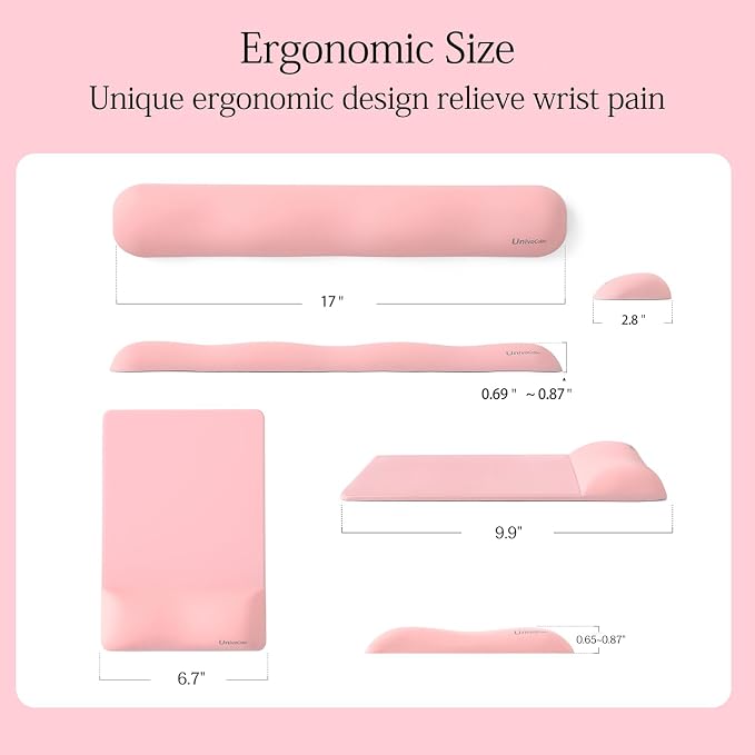 UnivoColors Design-Wave Set of Keyboad Wrist Rest & Mouce Pad, Artificial - Image 5