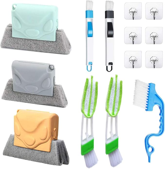 Magic Window Cleaning Brush, Window Groove Cleaning Brush Set，Hand-held Groove by JEKEJIAJIU