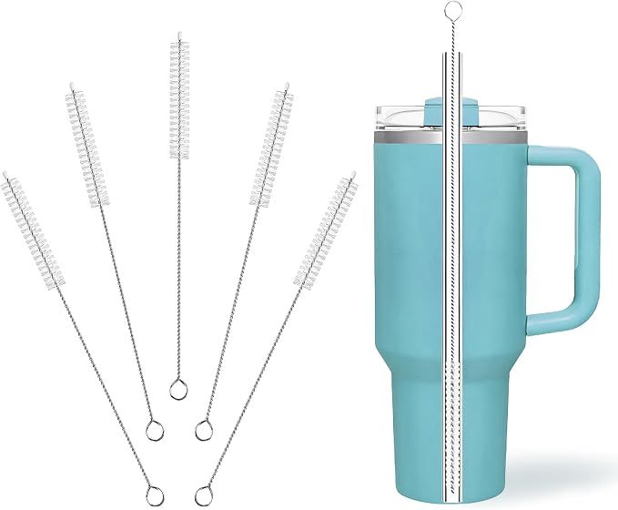 Cleaning Brushes for Reusable Drinking Straws, Long Wire Handle, Bottle and by Unknown