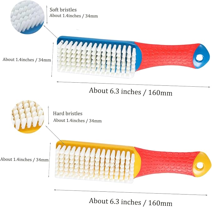 Nail Cleaning Brush, 2 Pack, Plastic Material, Sturdy Handle, 6.3 Inch Length - Image 2