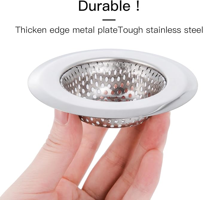 4 Pack Heavy Duty Stainless Steel Kitchen Sink Drain Strainer, Bathroom Hair - Image 7