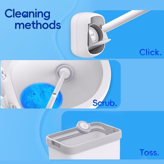 LFBEAR Disposable Toilet Brush Wand, Wall Mounted Toilet Cleaner Kit - Image 7