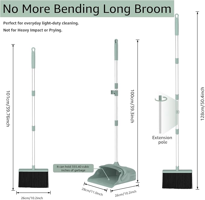 Broom and Dustpan Set – Heavy-Duty Broom and Dustpan - Image 2