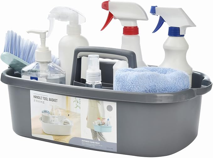 ALINK Large Plastic Shower Caddy Tote, Portable Storage Caddy Basket Organizer by ALINK