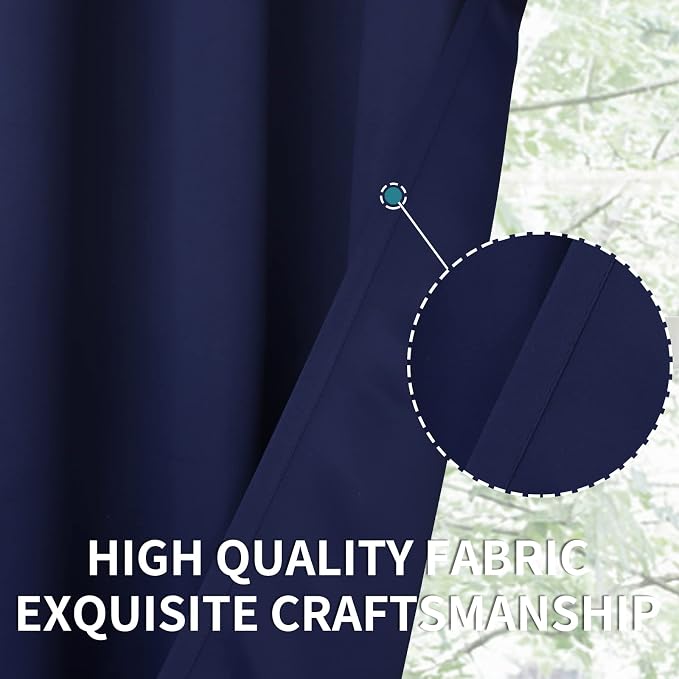 BGment Rod Pocket Blackout Curtains 84 Inches Long - Image 5