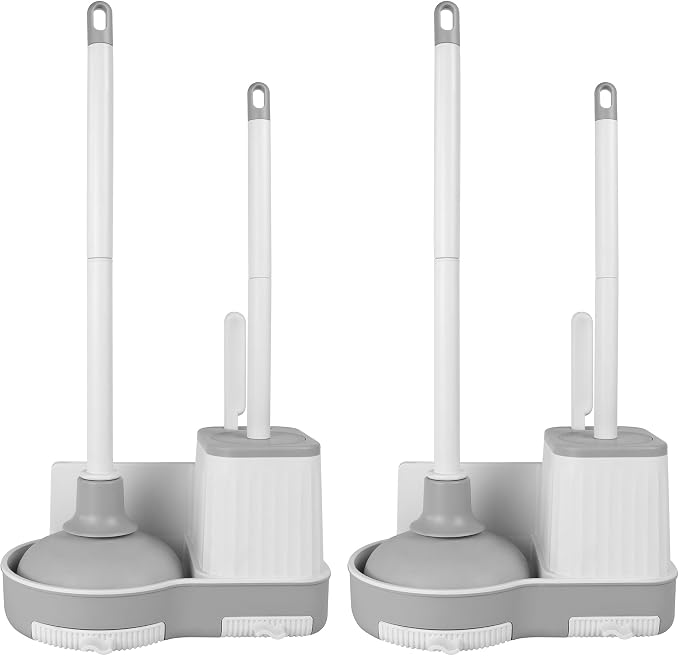 2 Pack Toilet Brush and Holder Set by KICKLEEN