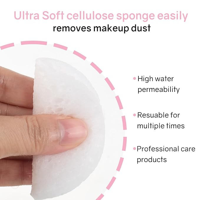 30-Count Compressed Facial Sponges, 100% Natural Cellulose Cosmetic Make Up - Image 3